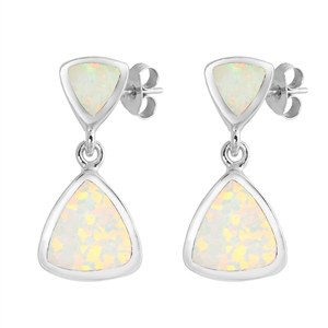 Silver Lab Opal Earrings