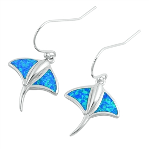 Silver Lab Opal Earrings - Stingray