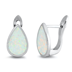 Silver Lab Opal Earrings