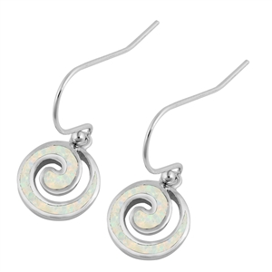 Silver Lab Opal Earrings