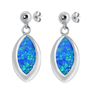 Silver Lab Opal Earrings