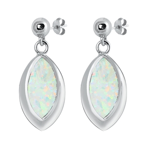 Silver Lab Opal Earrings