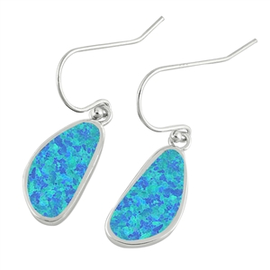 Silver Lab Opal Earrings