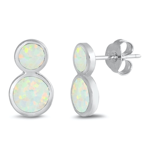 Silver Lab Opal Earrings