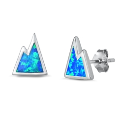 Silver Lab Opal Earrings - Mountain