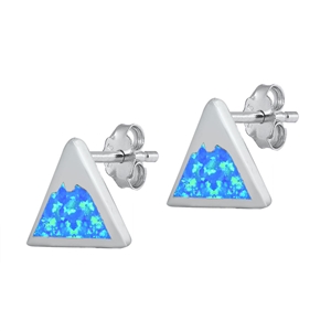 Silver Lab Opal Earrings - Mountain