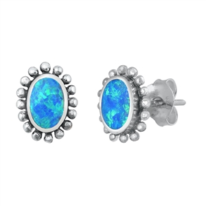 Silver Lab Opal Earrings