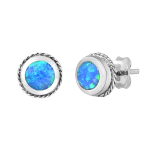 Silver Lab Opal Earrings