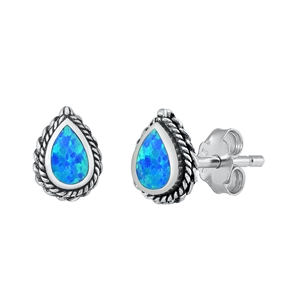 Silver Lab Opal Earrings