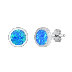 Silver Lab Opal Earrings