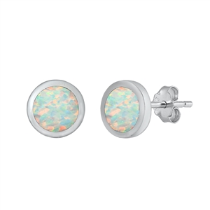 Silver Lab Opal Earrings