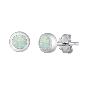 Silver Lab Opal Earrings