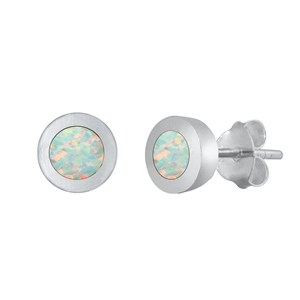 Silver Lab Opal Earrings