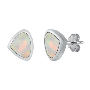 Silver Lab Opal Earrings