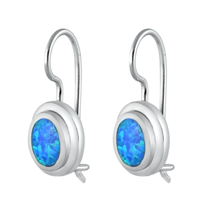 Silver Lab Opal Earrings