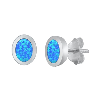 Silver Lab Opal Earrings