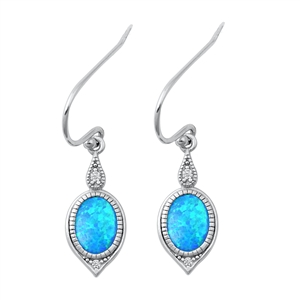 Silver Lab Opal Earrings