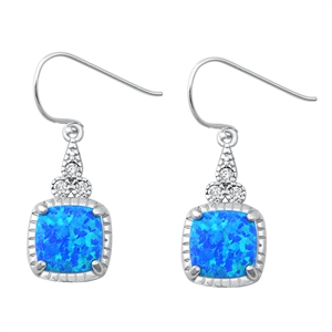 Silver Lab Opal Earrings