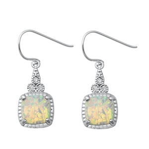 Silver Lab Opal Earrings