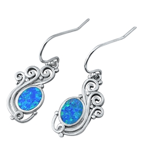 Silver Lab Opal Earrings