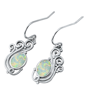 Silver Lab Opal Earrings