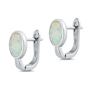 Silver Lab Opal Earrings