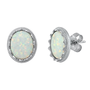 Silver Lab Opal Earrings