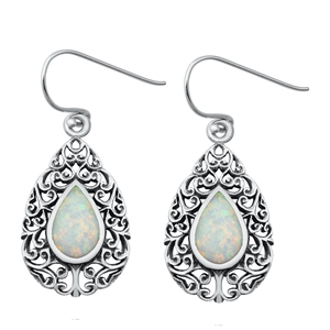 Silver Lab Opal Earrings