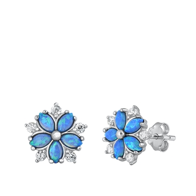 Silver Stud Earrings - Flower