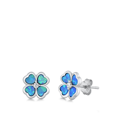 Silver Stud Earrings - Plumeria