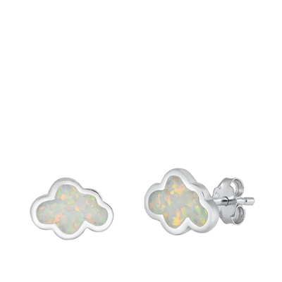 Silver Stud Earrings - Cloud