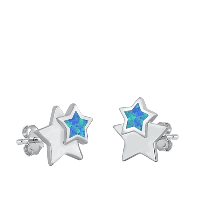 Silver Stud Earrings - Stars