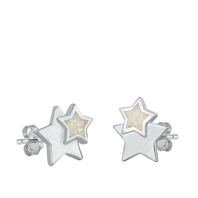 Silver Stud Earrings - Stars