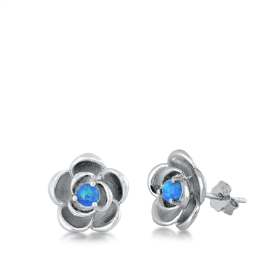 Silver Stud Earrings - Flower