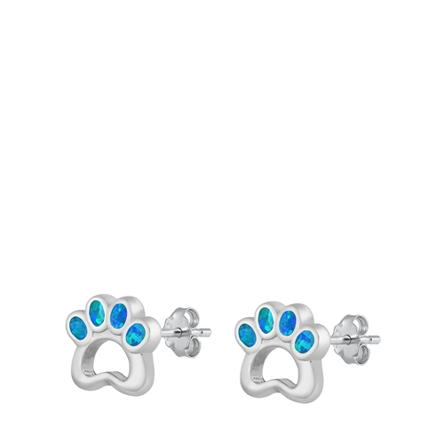 Silver Stud Earrings - Paw Print