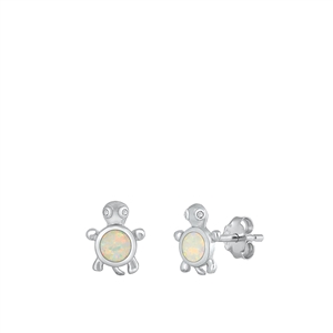 Silver Stud Earrings - Turtle