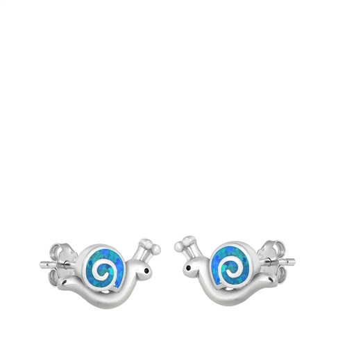 Silver Stud Earrings - Snail
