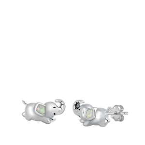 Silver Stud Earrings - Baby Elephant