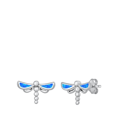 Silver Stud Earrings - Dragonfly