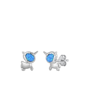 Silver Lab Opal Earrings - Unicorn