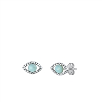 Silver Lab Opal Earring - Eye