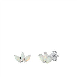 Silver Lab Opal Earrings