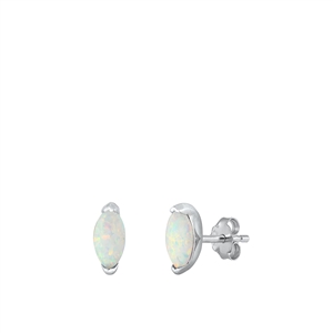 Silver Lab Opal Earrings