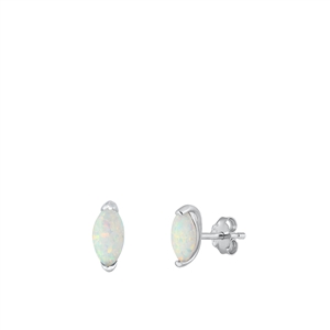 Silver Lab Opal Earrings