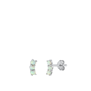 Silver Lab Opal Earrings