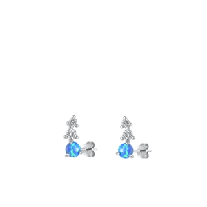 Silver Lab Opal Earring