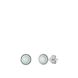 Silver Lab Opal Earrings