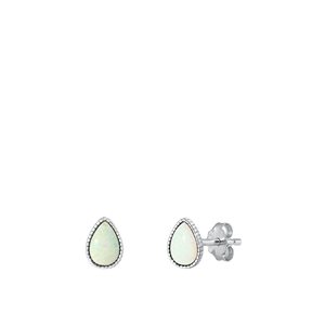 Silver Lab Opal Earrings