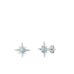 Silver Stone Earrings - Star