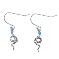Silver Lab Opal Earrings - Snake